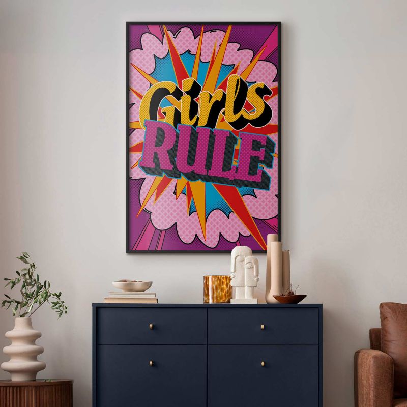 Artgeist Girls Rule plakat 21x30 cm med sort ramme, 1 stk