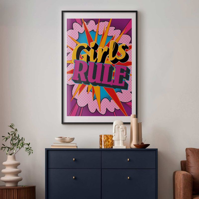 Artgeist Girls Rule plakat 21 x 30 cm med sort ramme, 1 stk