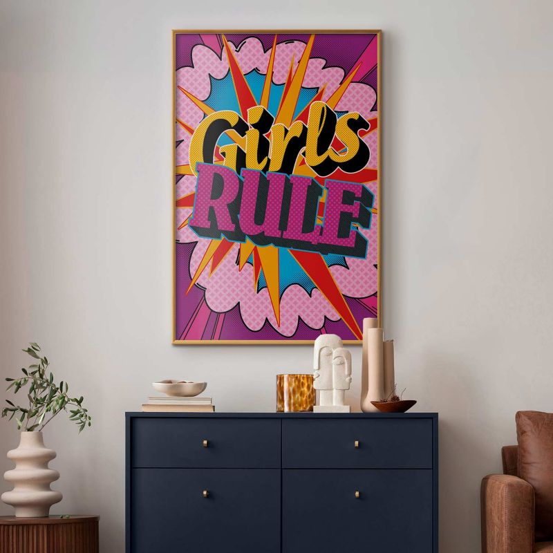 Plakat Artgeist Girls Rule 29,7 x 42 cm med guldramme, 1 stk
