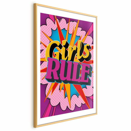Artgeist Girls Rule plakat 60x90 cm med guldramme, 1 stk