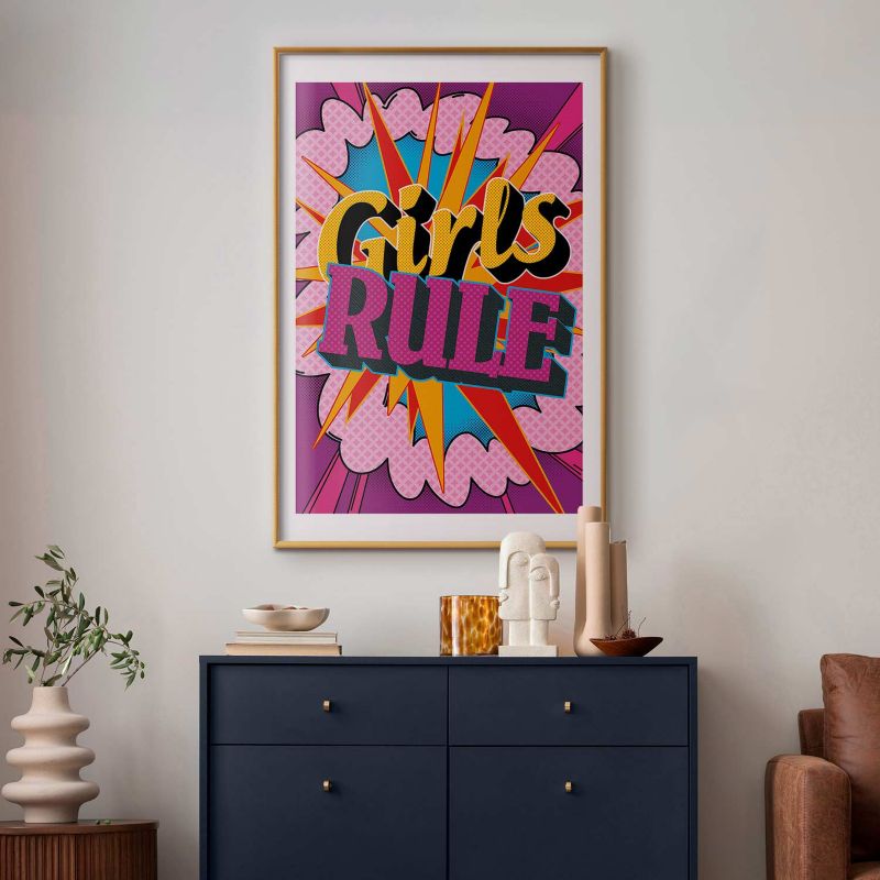 Artgeist Girls Rule plakat 60x90 cm med guldramme, 1 stk