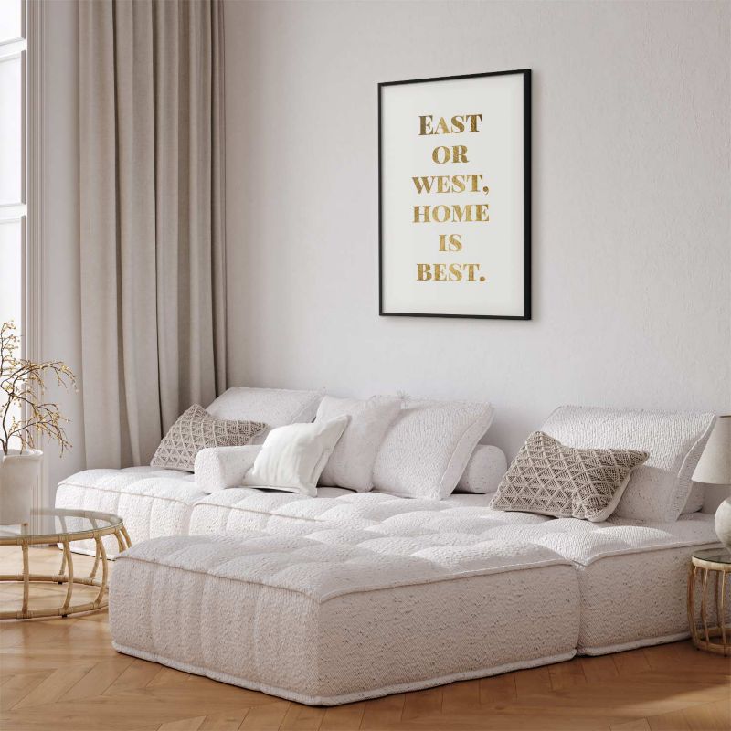 Artgeist Gold Home plakat 21 x 30 cm med sort ramme, 1 stk