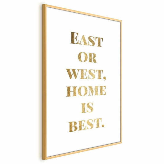 Artgeist Gold Home plakat 40x60 cm med guldramme, 1 stk