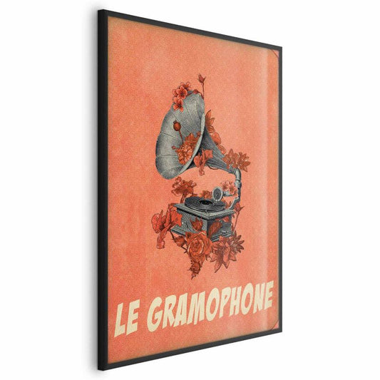 Artgeist gramofon plakat 21x30 cm med sort ramme, 1 stk
