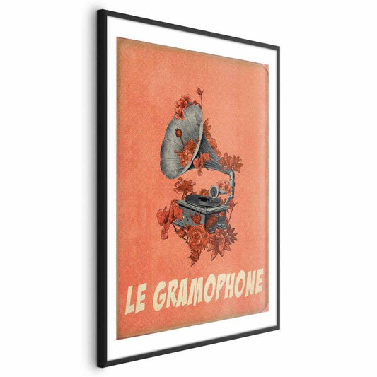 Artgeist gramofon plakat 21 x 30 cm med sort ramme, 1 stk