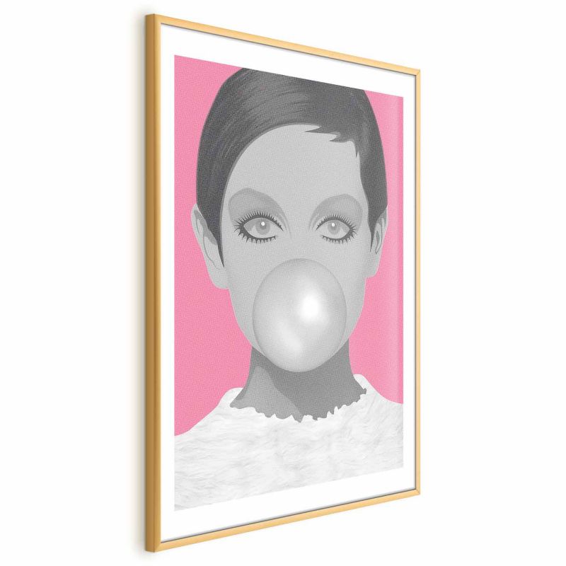 Artgeist plakat Ballongummi 40 x 60 cm med gyldent ramme, 1 stk