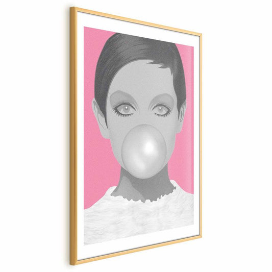 Artgeist plakat Ballongummi 40 x 60 cm med gyldent ramme, 1 stk