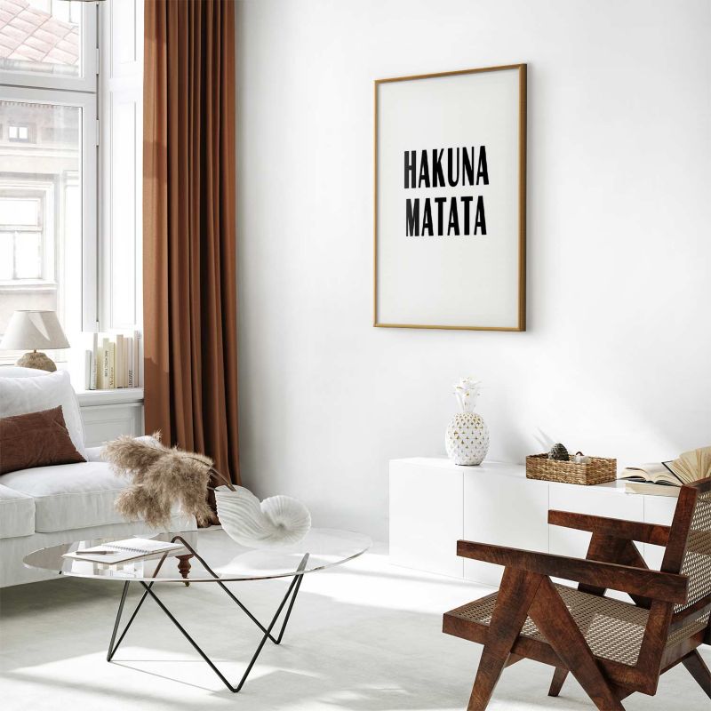 Artgeist Hakuna Matata plakat 29,7 x 42 cm med guldramme, 1 stk
