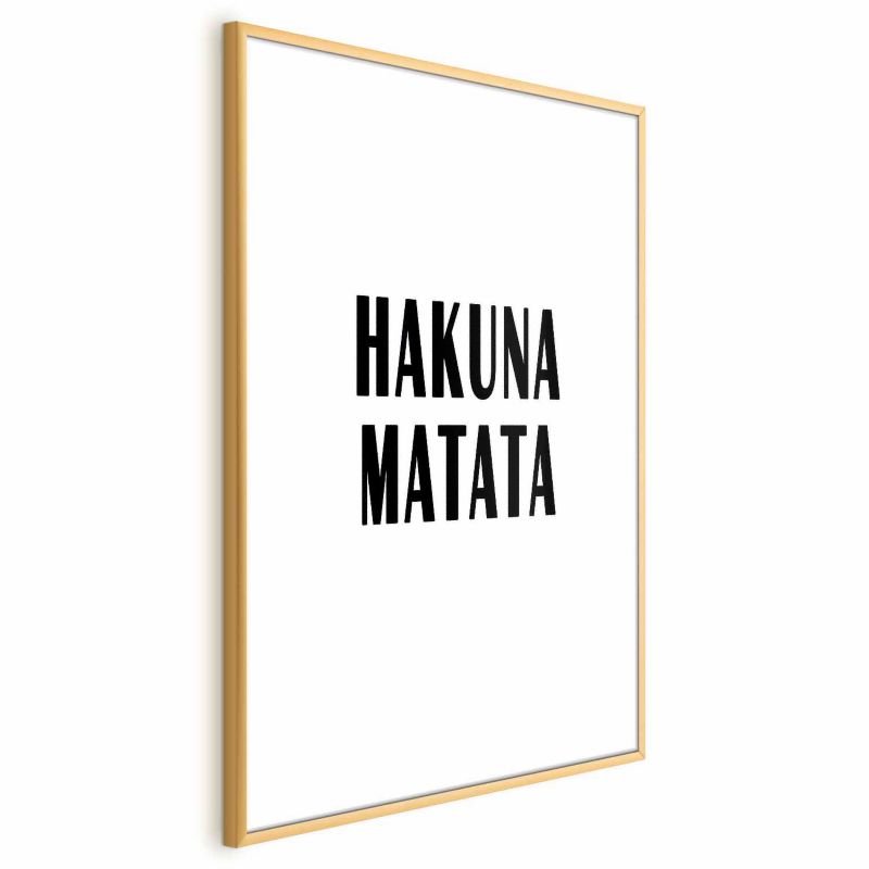 Artgeist Hakuna Matata plakat 29,7 x 42 cm med guldramme, 1 stk