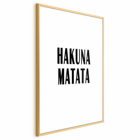Artgeist Hakuna Matata plakat 29,7 x 42 cm med guldramme, 1 stk
