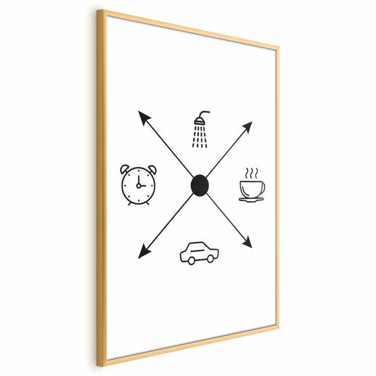 Artgeist plakat dagsplan 40x60 cm med guldramme 1 stk