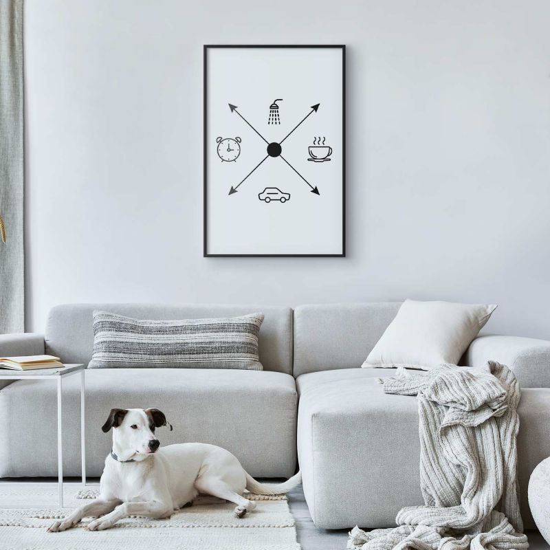 Artgeist plakat dagsplan 60x90 cm med sort ramme, 1 stk