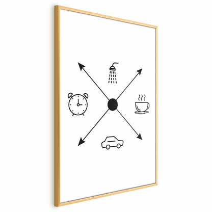 Artgeist plakat dagsplan 60 x 90 cm med guldramme, 1 stk