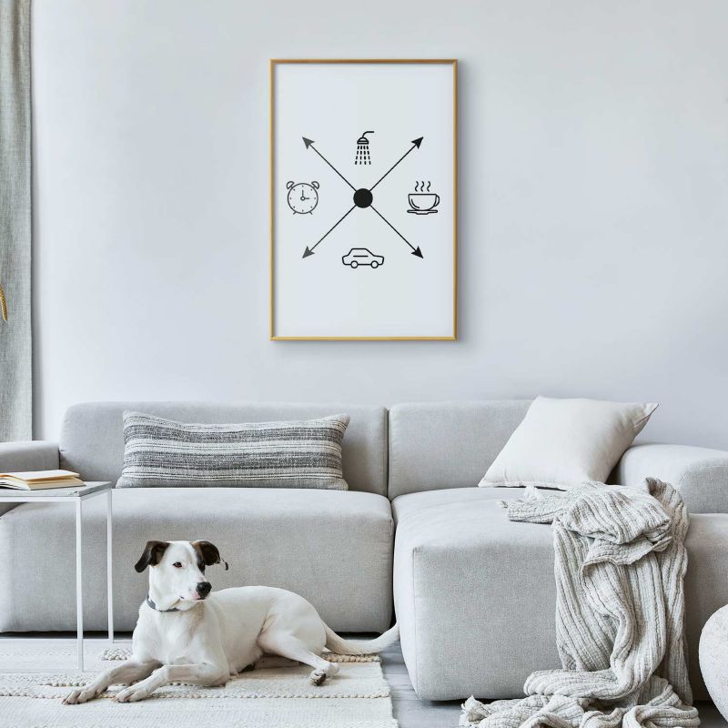 Artgeist plakat dagsplan 60 x 90 cm med guldramme, 1 stk