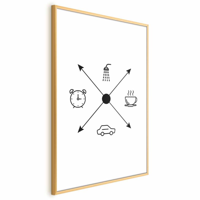 Artgeist plakat dagsplan 60 x 90 cm med guldramme, 1 stk