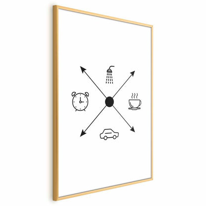 Artgeist plakat dagsplan 60 x 90 cm med guldramme, 1 stk