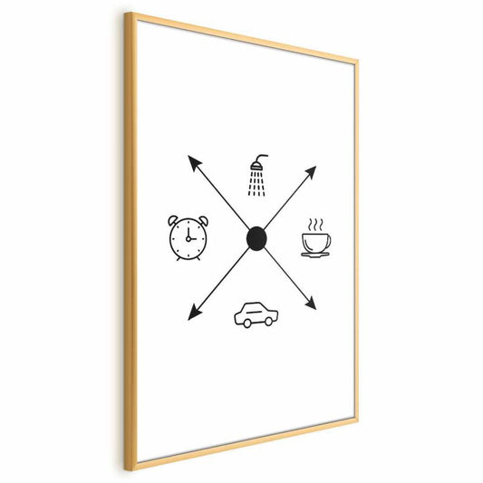 Artgeist plakat dagsplan 60 x 90 cm med guldramme, 1 stk