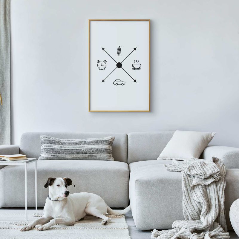 Artgeist plakat dagsplan 60 x 90 cm med guldramme, 1 stk