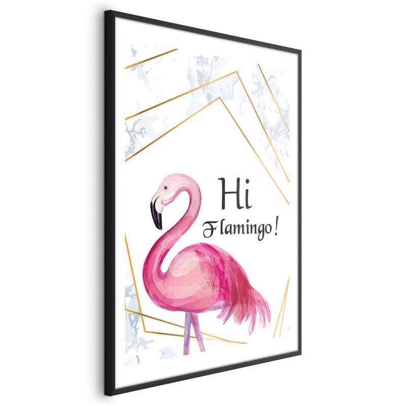 Plakat Artgeist Hi flamingo 29,7 x 42 cm med sort ramme, 1 stk