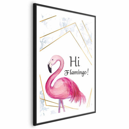 Plakat Artgeist Hi flamingo 29,7 x 42 cm med sort ramme, 1 stk