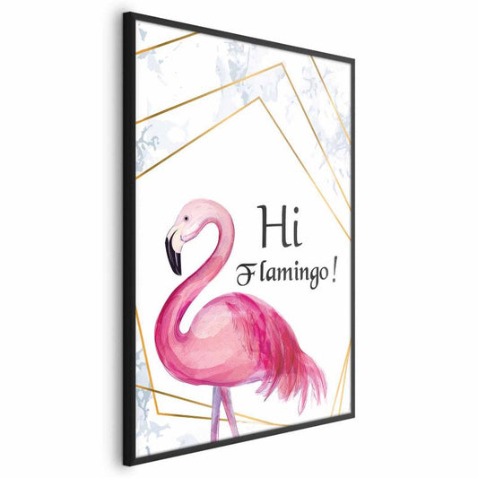 Artgeist Hi flamingo plakat 60 x 90 cm med sort ramme, 1 stk