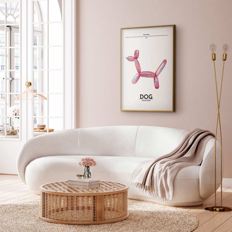 Artgeist Holo-Dog plakat 60x90 cm med gyldent ramme, 1 stk