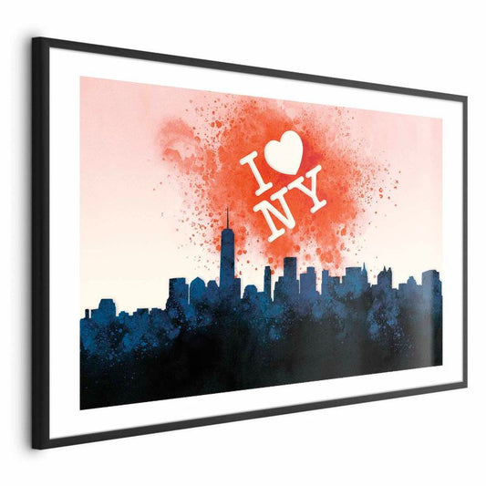 Artgeist I love NY plakat 60 x 40 cm med sort ramme, 1 stk