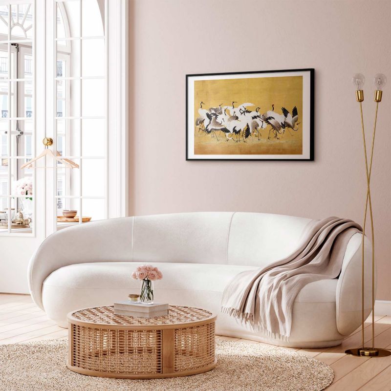 Artgeist plakat Japanske traner 90 x 60 cm med sort ramme, 1 stk