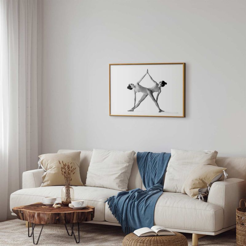 Artgeist yoga-plakat 60 x 40 cm med guldramme, 1 stk