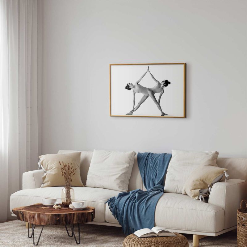 Artgeist yoga-plakat 90 x 60 cm med guldramme, 1 stk