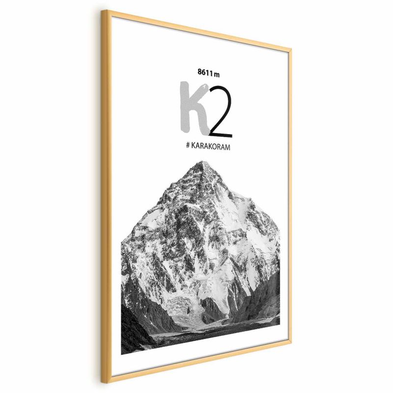 Artgeist K2 plakat 21x30 cm med guldramme, 1 stk