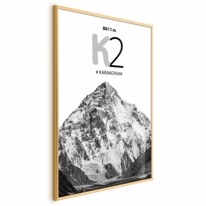 Artgeist K2 plakat 60 x 90 cm med guldramme, 1 stk