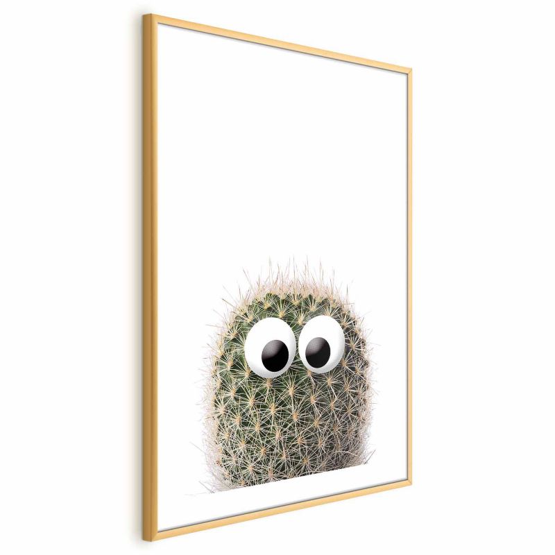 Plakat Artgeist Kaktus med øjne 29,7 x 42 cm med guldramme 1 stk