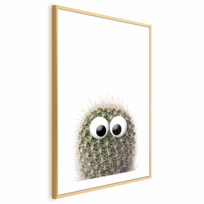 Plakat Artgeist Kaktus med øjne 29,7 x 42 cm med guldramme 1 stk