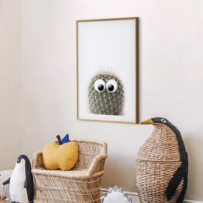 Plakat Artgeist Kaktus med øjne 29,7 x 42 cm med guldramme 1 stk