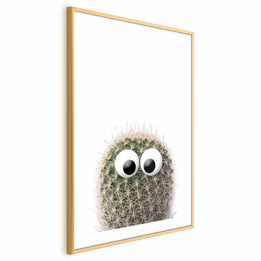 Artgeist plakat Kaktus med øjne 40x60 cm med guldramme, 1 stk