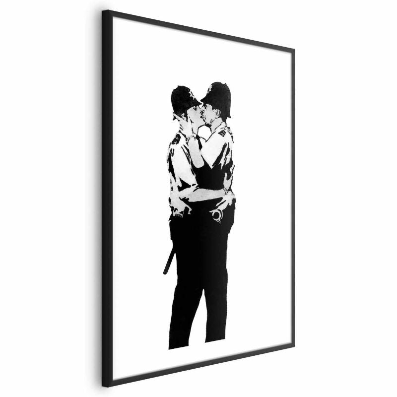 Artgeist plakat Kissing Coppers 40x60 cm med sort ramme, 1 stk