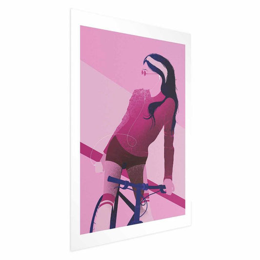 Artgeist plakat Kvinde på cykel 21 x 30 cm uden ramme, 1 stk