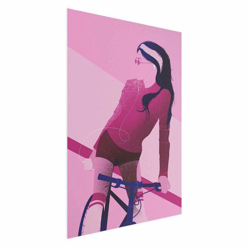 Artgeist plakat Kvinde på cykel 21 x 30 cm uden ramme, 1 stk