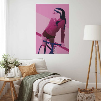 Plakat Artgeist Kvinde på cykel 29,7 x 42 cm uden ramme 1 stk