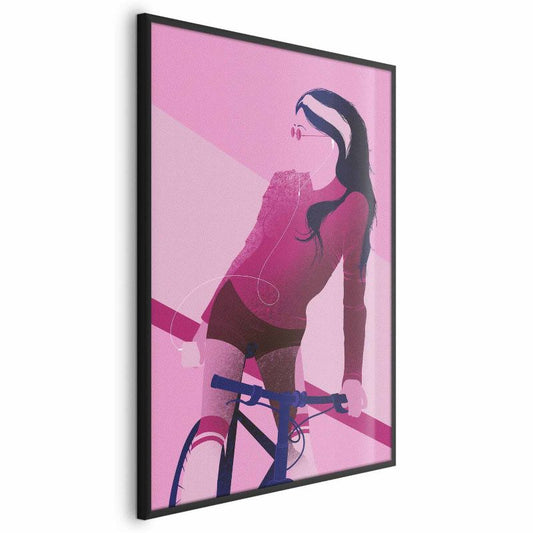 Plakat Artgeist Kvinde på cykel 40x60 cm med sort ramme, 1 stk