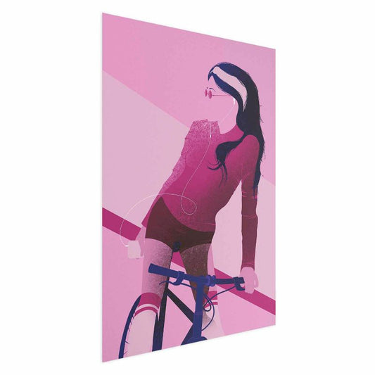 Artgeist plakat Kvinde på cykel 60 x 90 cm uden ramme, 1 stk