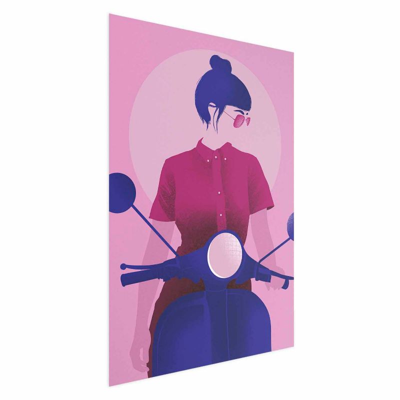 Plakat Artgeist Kvinde på scooter 21 x 30 cm uden ramme 1 stk