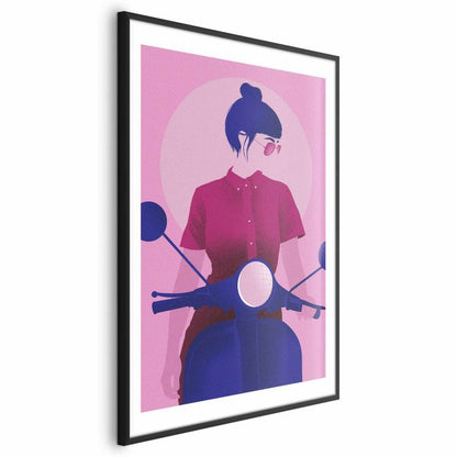 Plakat Artgeist Kvinde på scooter 21 x 30 cm med sort ramme, 1 stk