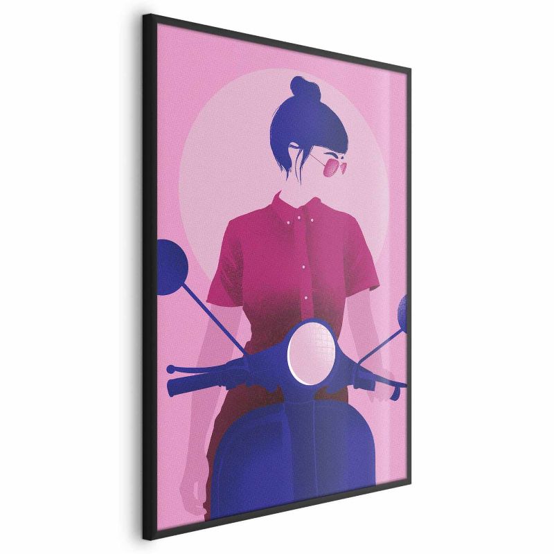 Plakat Artgeist Kvinde på scooter 40x60 cm med sort ramme, 1 stk