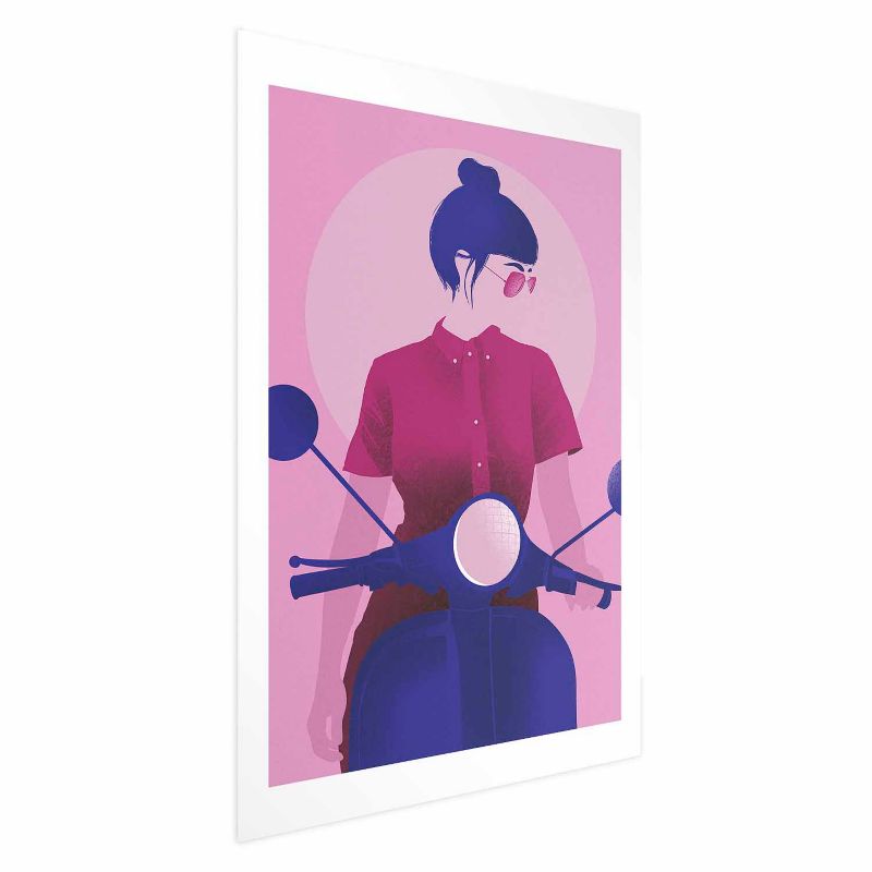 Artgeist plakat Kvinde på scooter 60 x 90 cm uden ramme, 1 stk