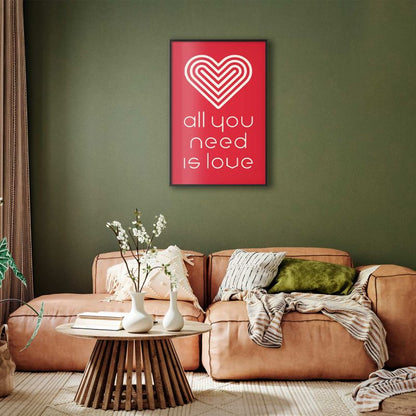 Plakat Artgeist "Elsk hinanden" 21 x 30 cm med sort ramme, 1 stk