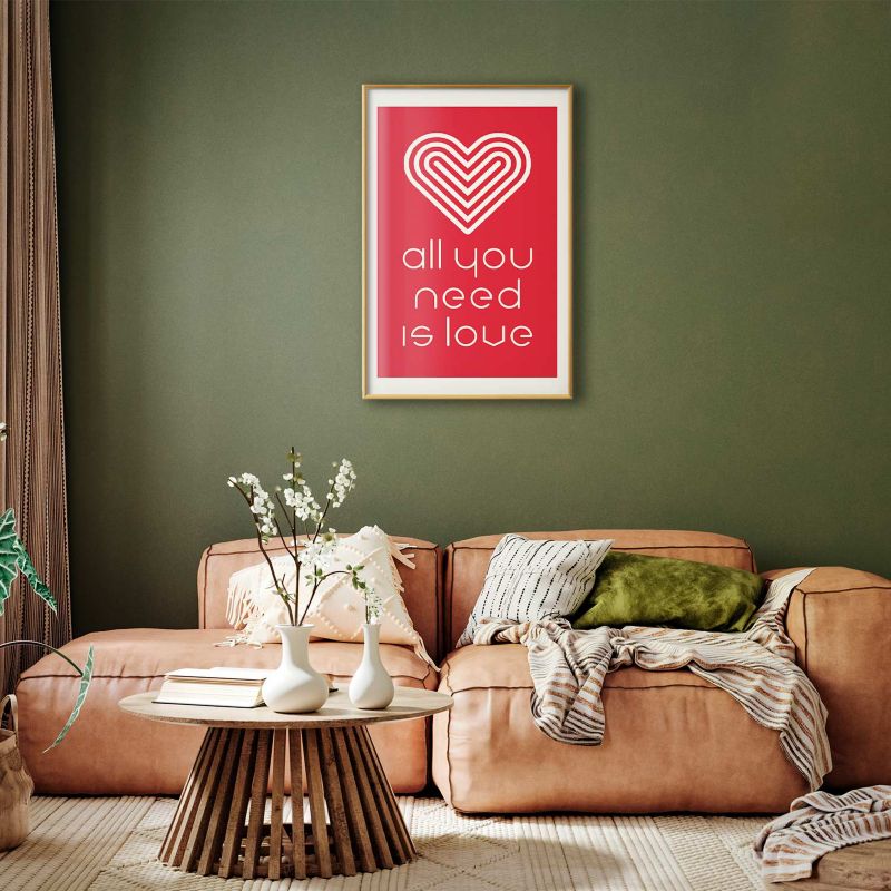 Artgeist plakat Elsk hinanden 29,7 x 42 cm med guldramme, 1 stk