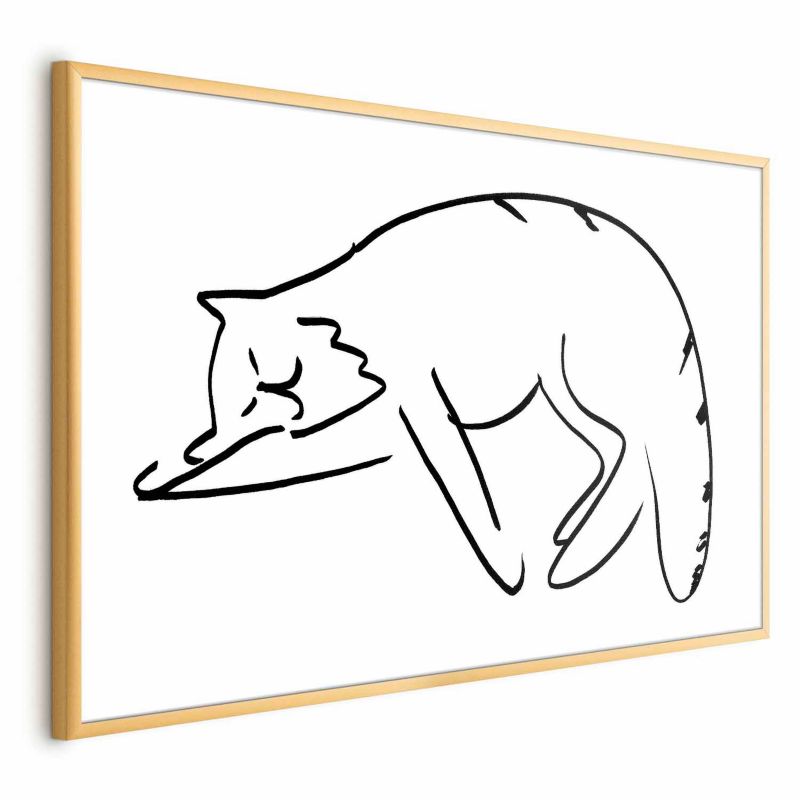 Artgeist plakat Katte drømme 90 x 60 cm med guldramme, 1 stk