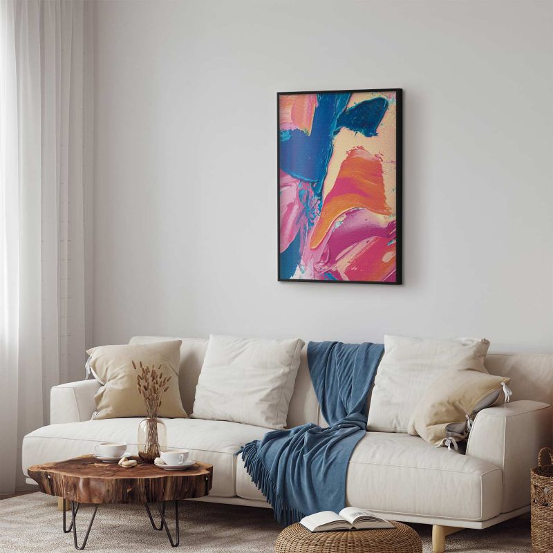 Artgeist plakat farverig ekspression 21x30 cm med sort ramme, 1 stk